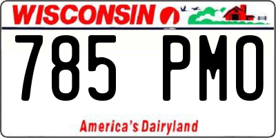 WI license plate 785PMO