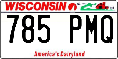WI license plate 785PMQ