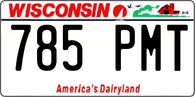 WI license plate 785PMT
