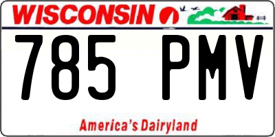WI license plate 785PMV