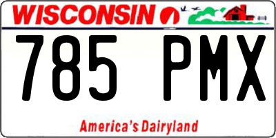 WI license plate 785PMX