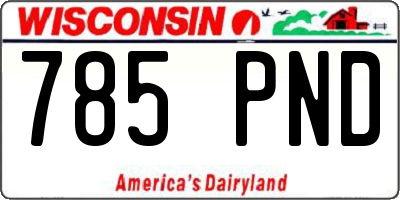 WI license plate 785PND