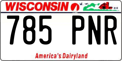 WI license plate 785PNR