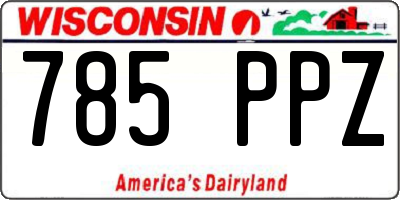 WI license plate 785PPZ