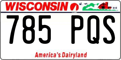 WI license plate 785PQS
