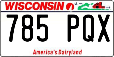 WI license plate 785PQX