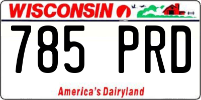 WI license plate 785PRD