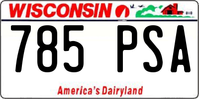 WI license plate 785PSA