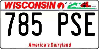 WI license plate 785PSE