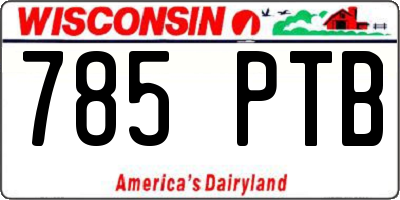 WI license plate 785PTB