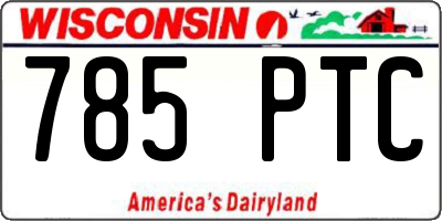 WI license plate 785PTC