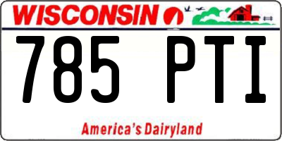 WI license plate 785PTI
