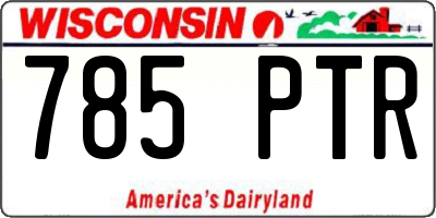 WI license plate 785PTR