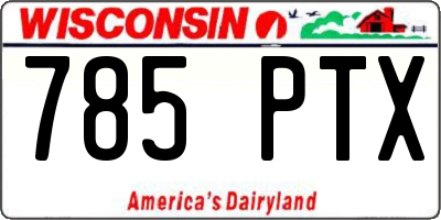 WI license plate 785PTX