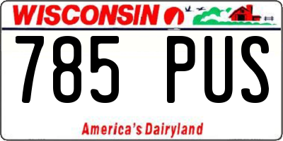 WI license plate 785PUS