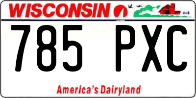 WI license plate 785PXC