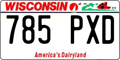 WI license plate 785PXD
