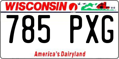 WI license plate 785PXG