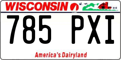WI license plate 785PXI