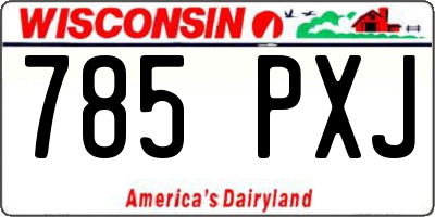 WI license plate 785PXJ