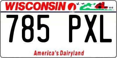 WI license plate 785PXL