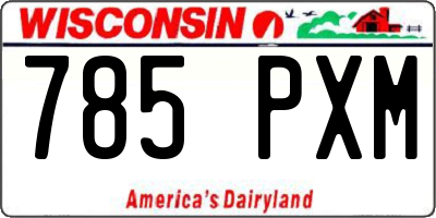 WI license plate 785PXM
