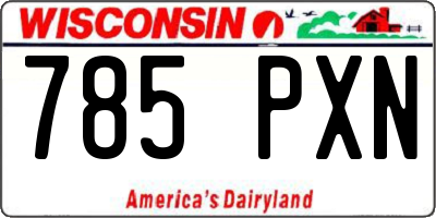 WI license plate 785PXN