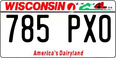 WI license plate 785PXO