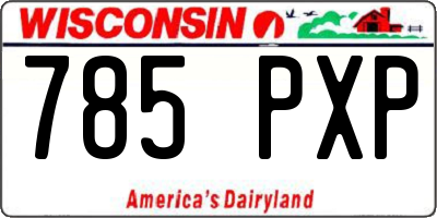 WI license plate 785PXP