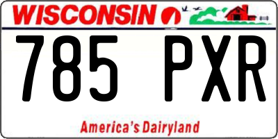 WI license plate 785PXR