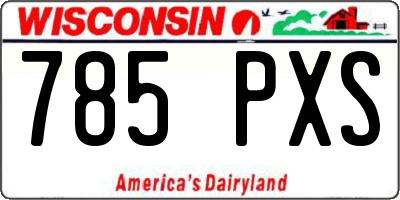 WI license plate 785PXS