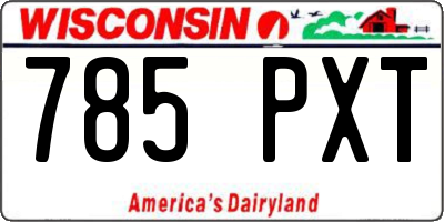 WI license plate 785PXT