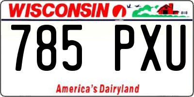 WI license plate 785PXU