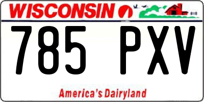 WI license plate 785PXV