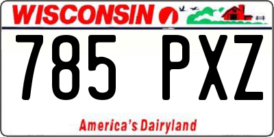 WI license plate 785PXZ
