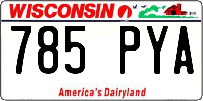 WI license plate 785PYA