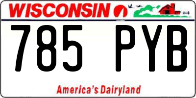 WI license plate 785PYB