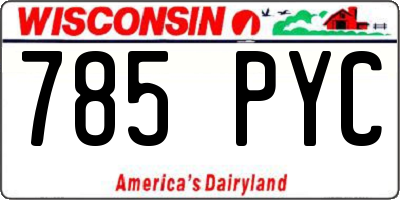 WI license plate 785PYC