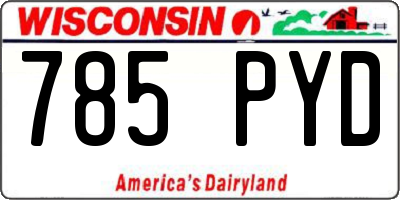 WI license plate 785PYD