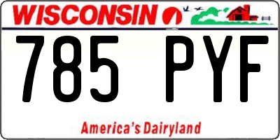 WI license plate 785PYF