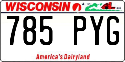 WI license plate 785PYG