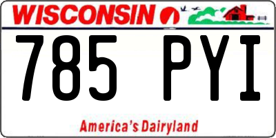 WI license plate 785PYI