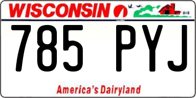WI license plate 785PYJ