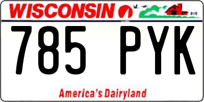 WI license plate 785PYK