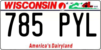 WI license plate 785PYL