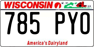 WI license plate 785PYO