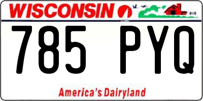 WI license plate 785PYQ