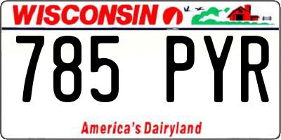 WI license plate 785PYR