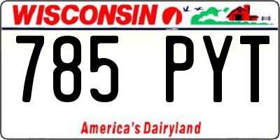 WI license plate 785PYT
