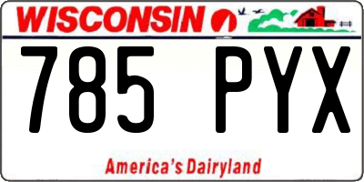 WI license plate 785PYX